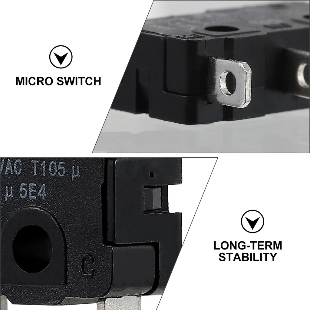 10Pcs 10A Micro Switch Hinge Lever Type Micro Limit Switch High Stability Reusable Industrial Grade Electronic