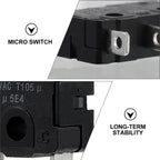 10Pcs 10A Micro Switch Hinge Lever Type Micro Limit Switch High Stability Reusable Industrial Grade Electronic