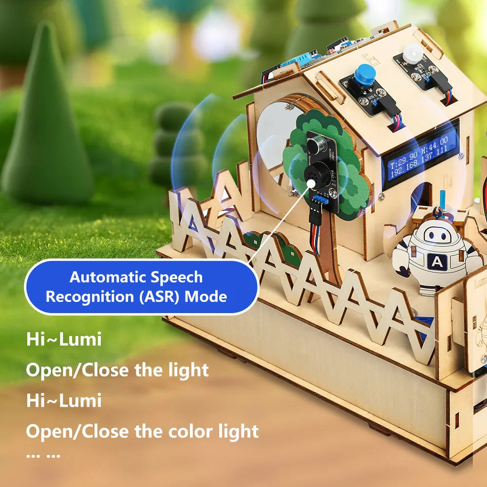 ACEBOTT DIY Smart Home Kit for Arduino Kit Robot Starter Automation Projects Wooden House Learning Kit for ESP32