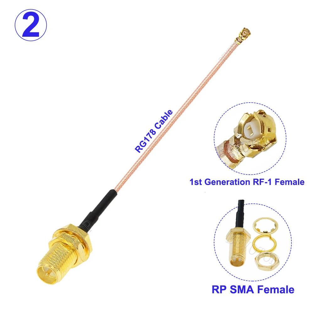 1Pcs RG178 Cable SMA Male/Female to U.FL IPX-1 Female Jack Connector RG-178 RF Coaxial Pigtail WIFI Antenna Extension Cable