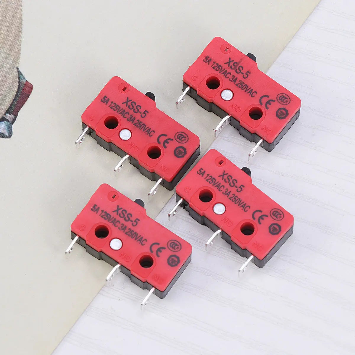 5Pcs Micro Switch Miniature Roller Lever Type Xss-5 250Vac 3A High Sensitivity Momentary Action Limit Switches for Appliance