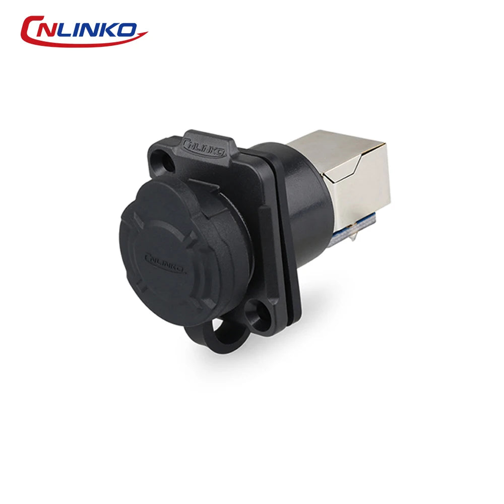 CNLINKO LP16 Waterproof Circular RJ45 Connector 8P8C Male/Female Panel Mount, PBT Push-Pull for Industrial Automation & Marine