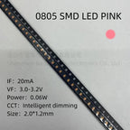 0805 SMD LED Red Yellow Green White Blue Orange Pink Ice Blue 2010 light emitting diode 100pcs/lot
