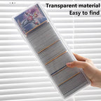 Clear Plastic Compartmentalized Organizer Box Holds 550+ Game Cards Storage Box  Portable With Adjustable Divider For Cards