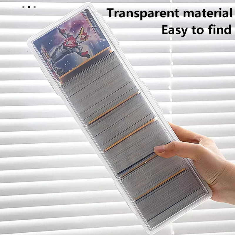 Clear Plastic Compartmentalized Organizer Box Holds 550+ Game Cards Storage Box  Portable With Adjustable Divider For Cards