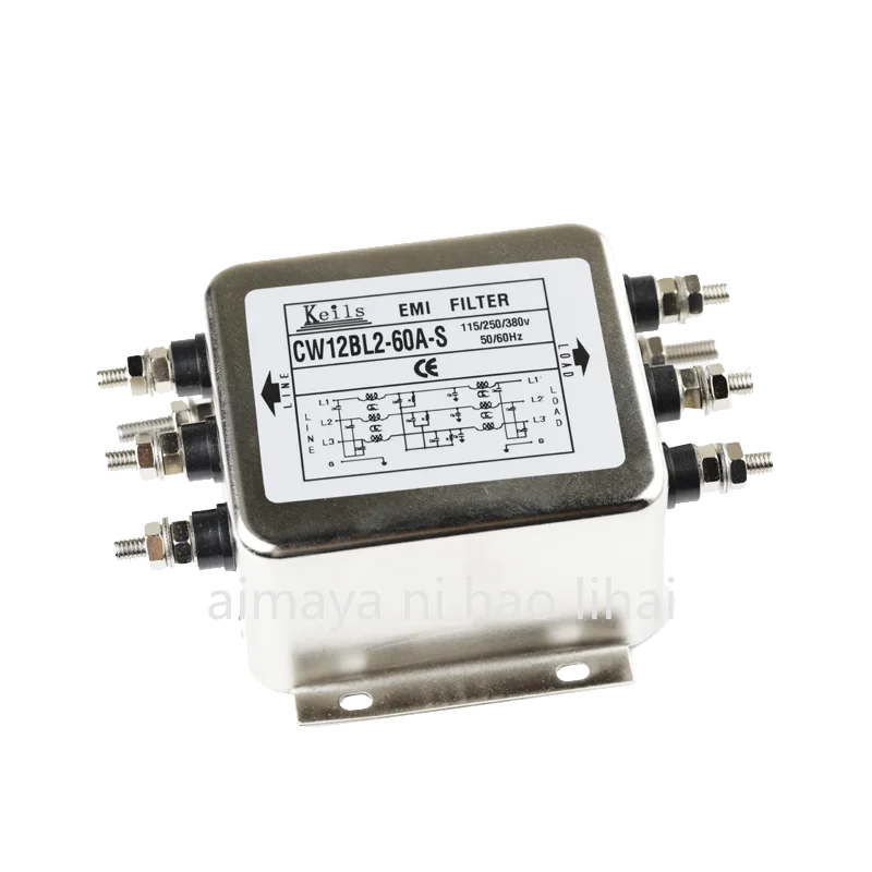 3 Phase AC DC EMI Filter Anti-interference Power Line Filter 380V for Linear Audio Amplifier Purification Socket