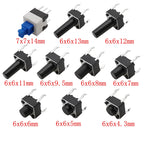 100/180/200Pcs 6*6 Tact Tactile Push Button Switch 4.3mm-13mm DIP 4Pin Micro Switch 6x6 Keys Tact ON/OFF 10 Models for Arduino