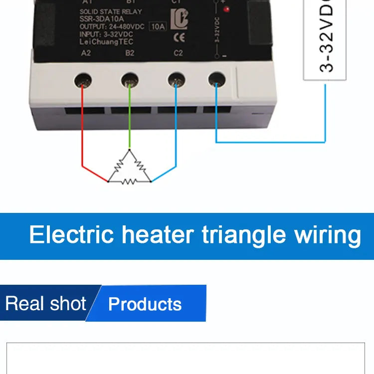 LCTC 3-Phase  SSR10A 25A 40A 60A 80A 100A 120A DC to AC AC to AC DC to DC Solid State Relay Zero-crossing Relay 3-32VDC