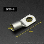 SC Type Wire Nose Terminal SC6 SC10 SC16 SC25 SC35 Bare Copper Battery Block Lugs Hole ID6/8/10/12mm Crimp Wire Connector
