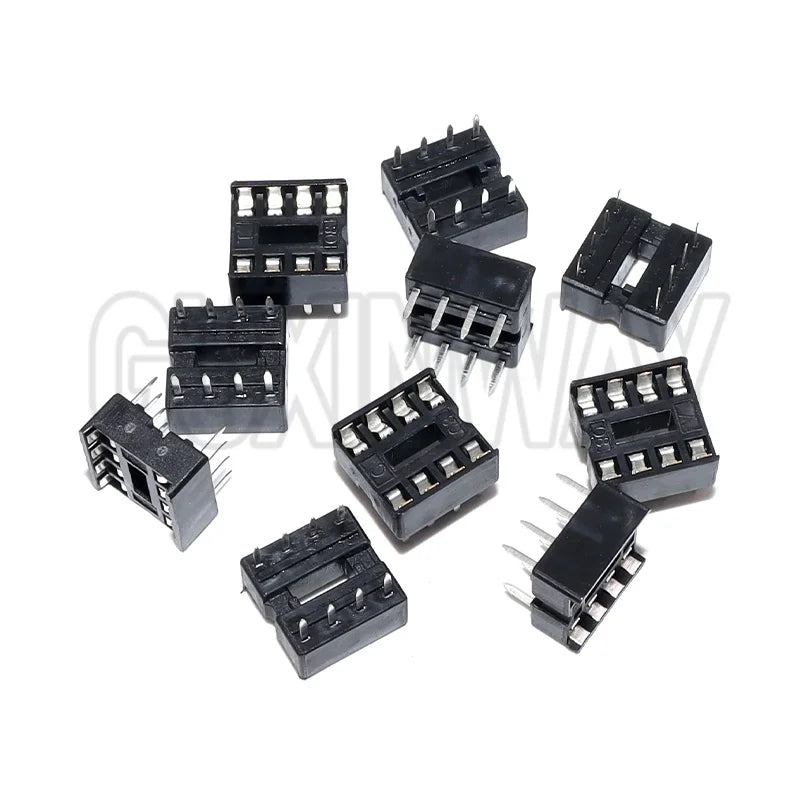 20pcs DIP-8 Round Hole Square hole 8 Pins 2.54MM DIP DIP8 IC Sockets Adaptor Solder Type IC Connector