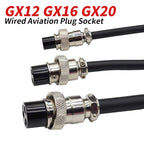 GX12 GX16 GX20 Aviation Plug Socket with 2M Wire 2 3 4 5 6 7 8 9 10 12 14 Pin Female Connector Cable Processing and Welding