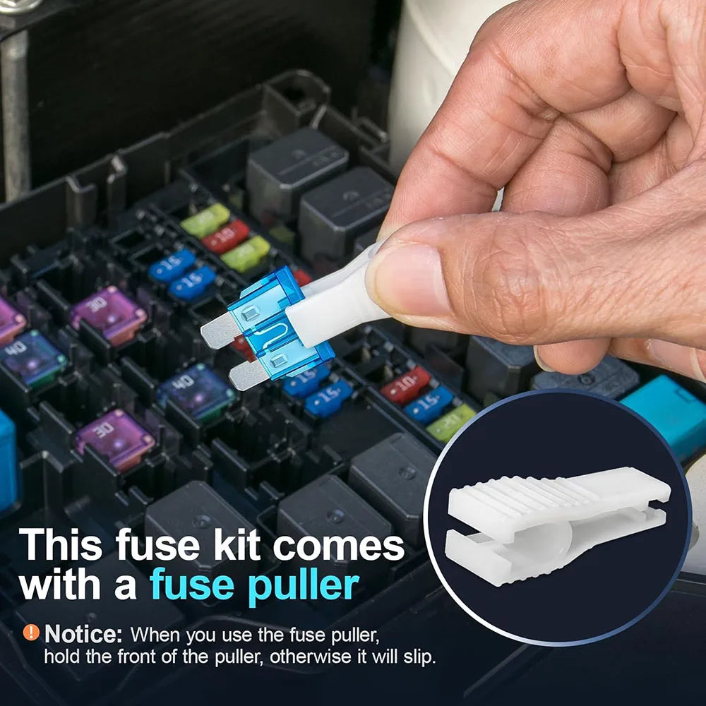 120 Micro Fuses, Thin Micro Fuse Kit, Car/RV/Truck/Motor Micro Fuse Combination Kit (2Amp -40A) +1 Car Fuse Puller