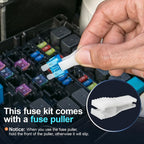 120 Micro Fuses, Thin Micro Fuse Kit, Car/RV/Truck/Motor Micro Fuse Combination Kit (2Amp -40A) +1 Car Fuse Puller