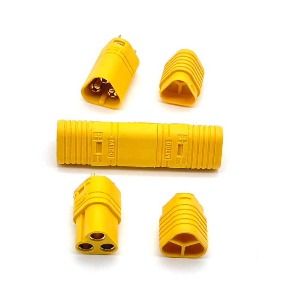 MR60 MR 60 Fireproof Female Male Three-core Connector With Sheath 3.5mm Brass Gold Plated For Lipo ESC RC Model