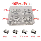 10Pcs USB Connector Type C Female Charging Port Jack 2/6/16 Pin Type-C Socket PCB Soldering SMD SMT DIY Repair Type C Adapter
