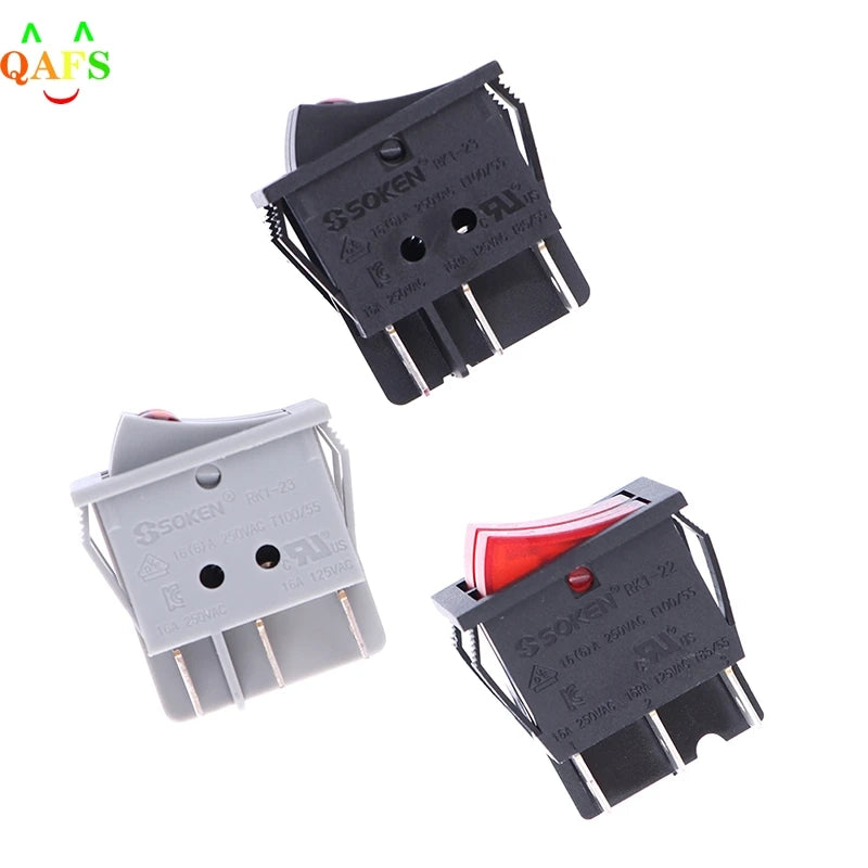 RK1-23 Oil Heater Switch ON/OFF  Rocker Switch 250V/16A With Double Buttons 1Pcs