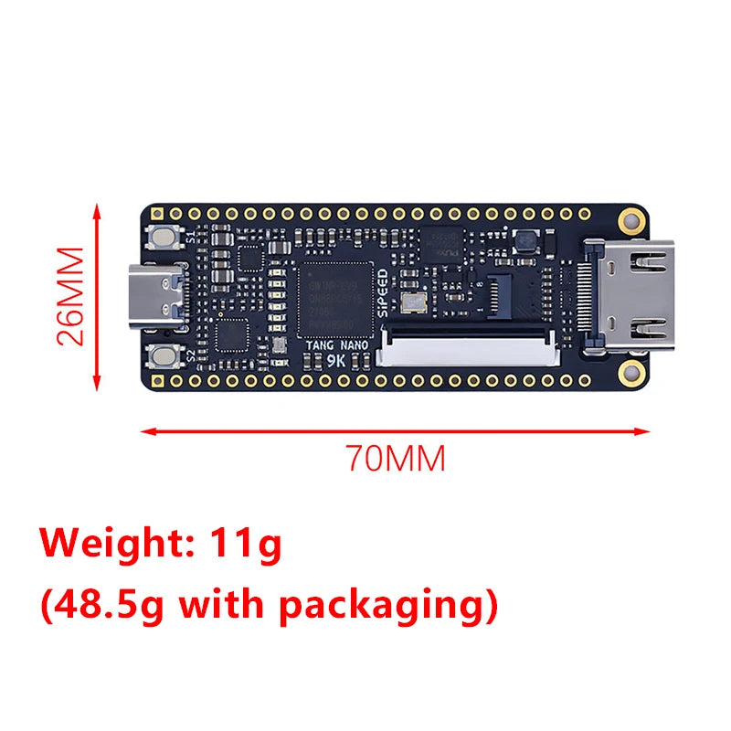 Tang Nano 9K FPGA Development Board GOWIN GW1NR-9 Chip Support RISC-V PicoRV Soft Core HDMI Output Breadboard