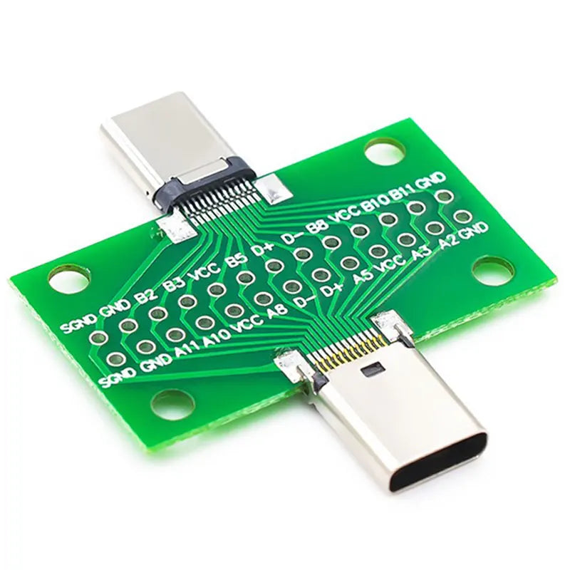 Type-C Male to Female USB 3.1 Test PCB Board Adapter Type C 24P 2.54mm Connector Socket For Data Line Wire Cable Transfer