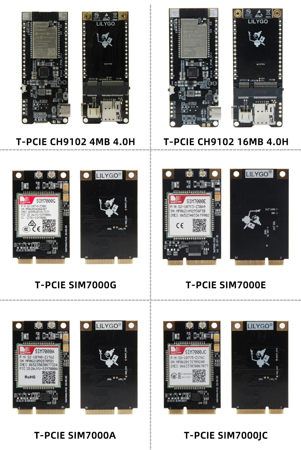 T-PCIE Development Board SIM7000G SIM7000E ESP32 Wireless Module with WIFI Bluetooth Composable Kits
