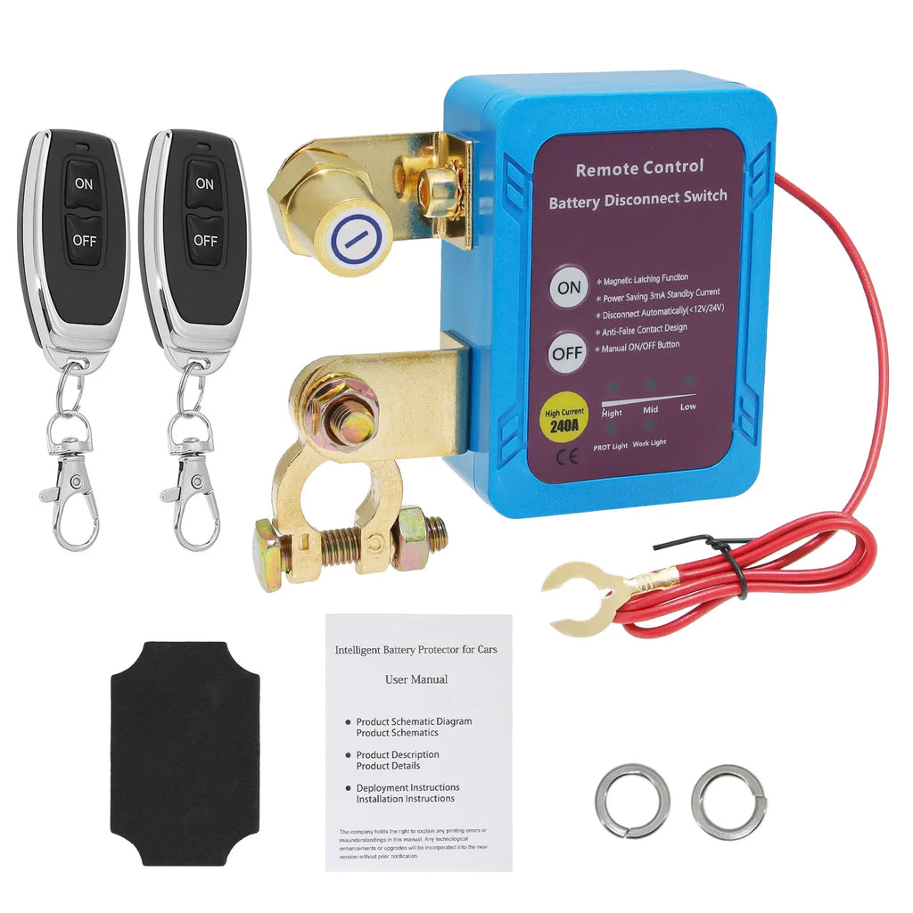 Remote Battery Disconnect Switch,Automatic Power Shut Off Remote Control,12V 240A Battery Disconnect Power Switch For Car Truck