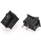 Black Snap-in Rocker Switch 2 Pin Power Switches SPST Boat-Shape Push Button Switches 15x21mm Toggle Switch KCD11 / KCD1