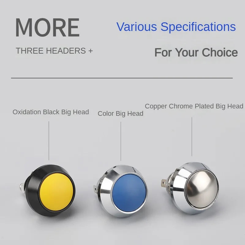 12MM Small Mini Metal Push Button Switch 12V 220v On Off Start Stop Momentary Colorful Black Oxide Waterproof Round Head Wedding