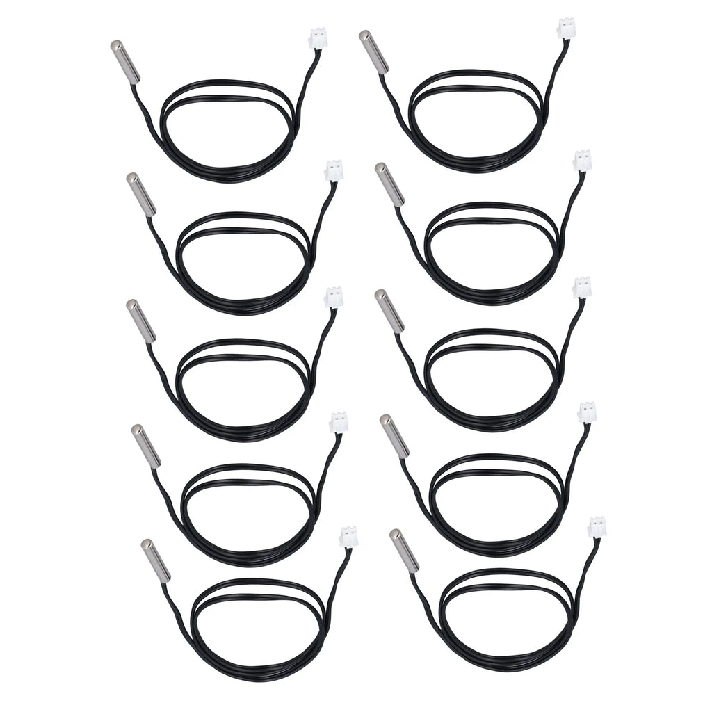 10Pcs Temperature Sensor Probe NTC Thermistor Temp Transducer 5x25mm Cylindrical Head 500mm10K B3435