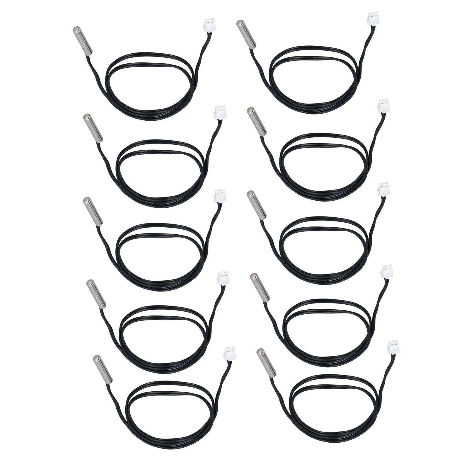 10Pcs Temperature Sensor Probe NTC Thermistor Temp Transducer 5x25mm Cylindrical Head 500mm10K B3435