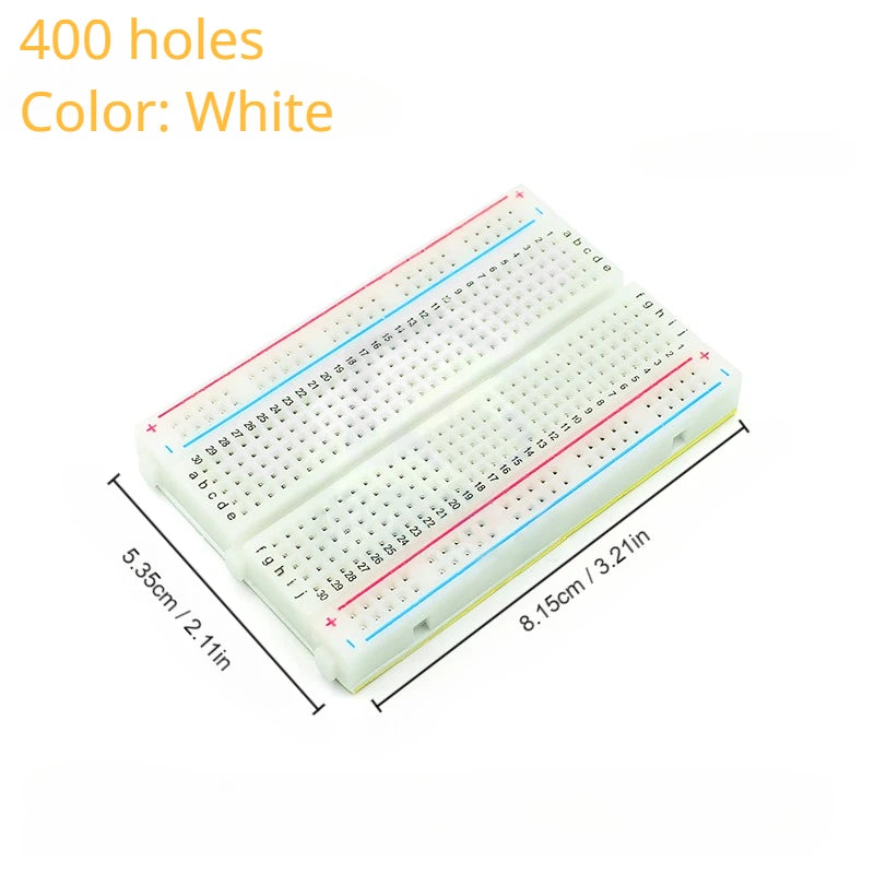 MB102 ZY-204 Solderless Breadboards: 170/400/700/750/830/1600 Plug Holes, Versatile Prototyping and Circuit Testing Boards for D