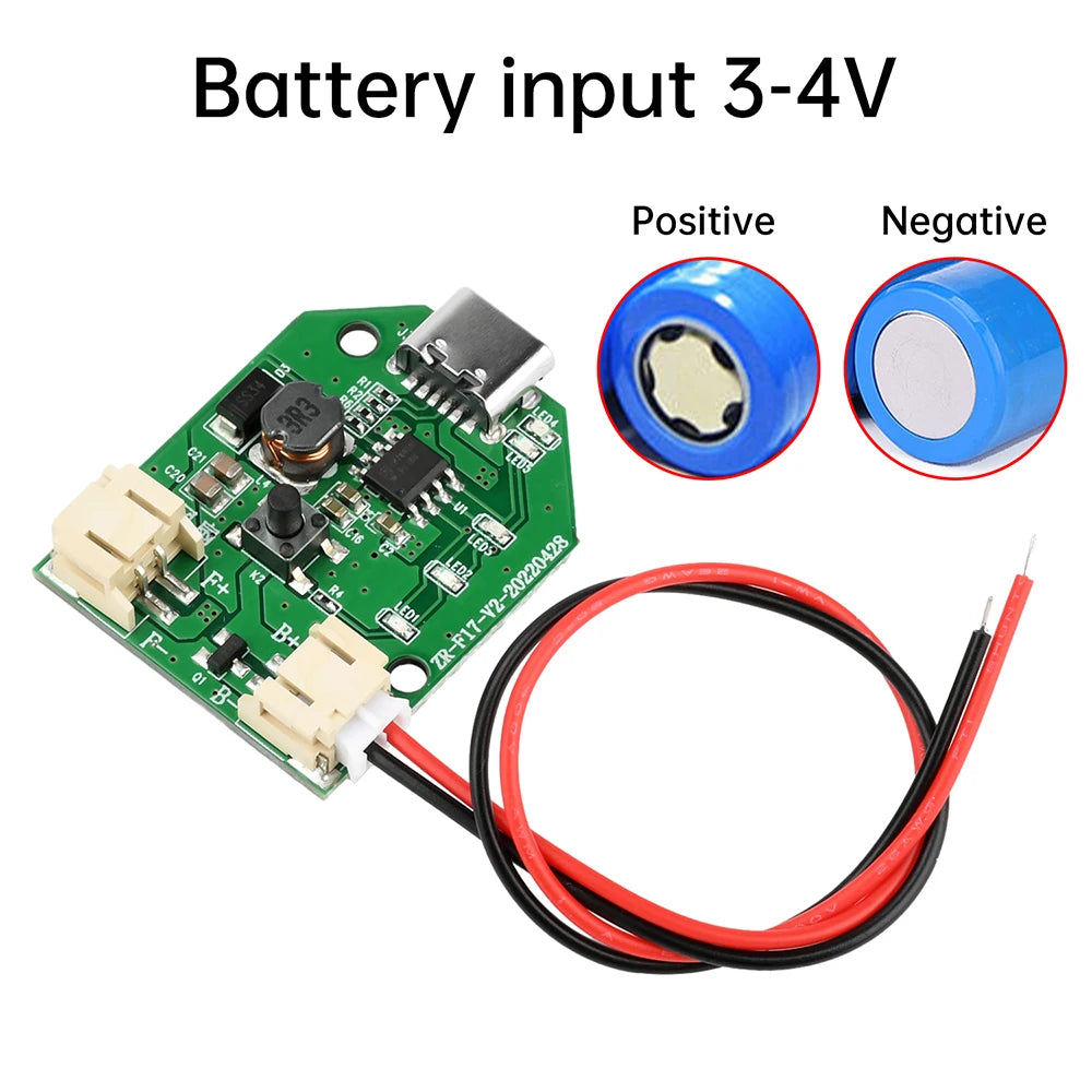 1/3/5/10PCS Type-C Fan Control Board Interface 9V Boost 3-Speed Rechargeable Circuit Board Charging Module USB