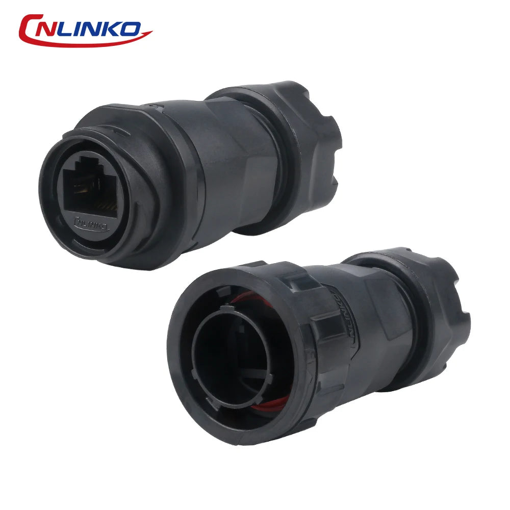 CNLINKO YM20 PBT Waterproof IP68 Circular RJ45 Connector 8P8C CAT6 Bayonet Lock for Outdoor & Indoor CCTV Ethernet Network