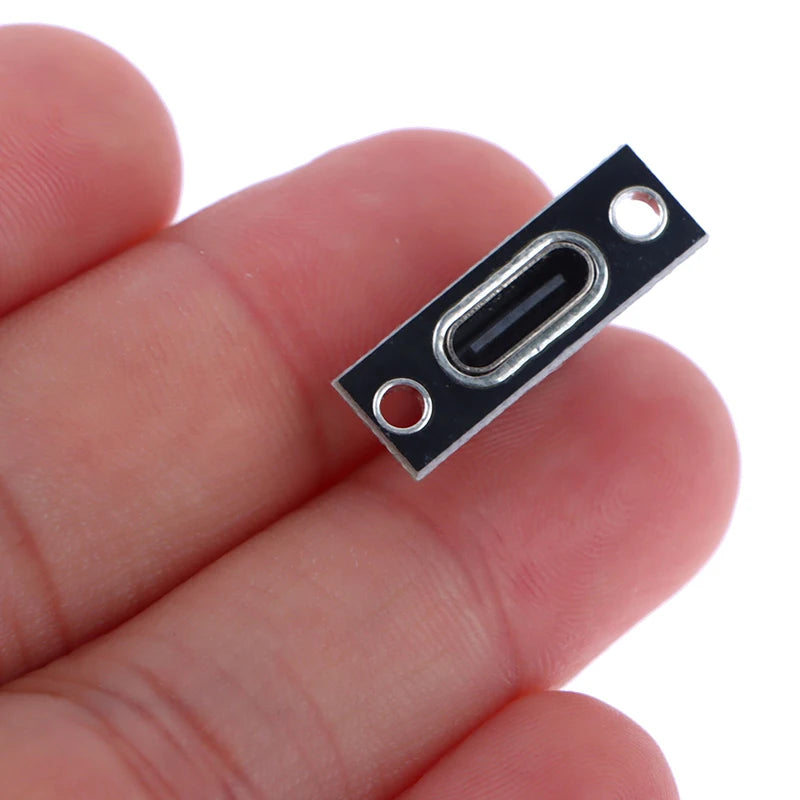 10pcs USB 3.1 Type C Socket With Screw Fixing Plate Type-C USB Jack 3.1 Type-C 2Pin 4Pin Female Connector Jack Charging Port