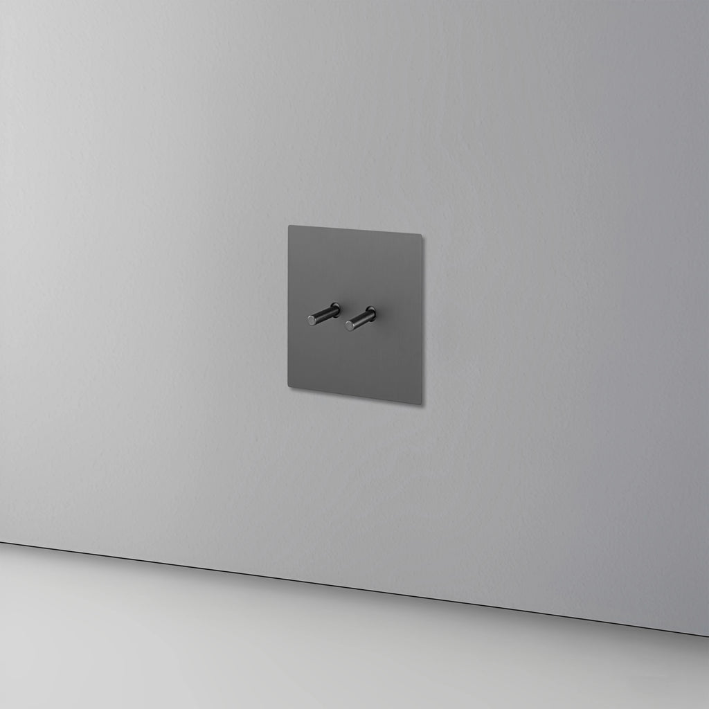 Avoir Wall Toggle Switch Gray Stainless Steel Panel Light Switches 2Way Power Socket Europe Korea French Electrical Outlets Home