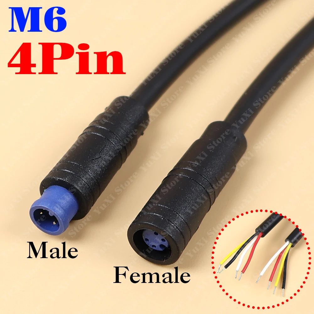 1-12set M8 M6 Core 2/3/4/5/6Pin Male Female Julet Electric Ebike Butt Plug Connector Cable Signal Sensor Waterproof Scooter Wire
