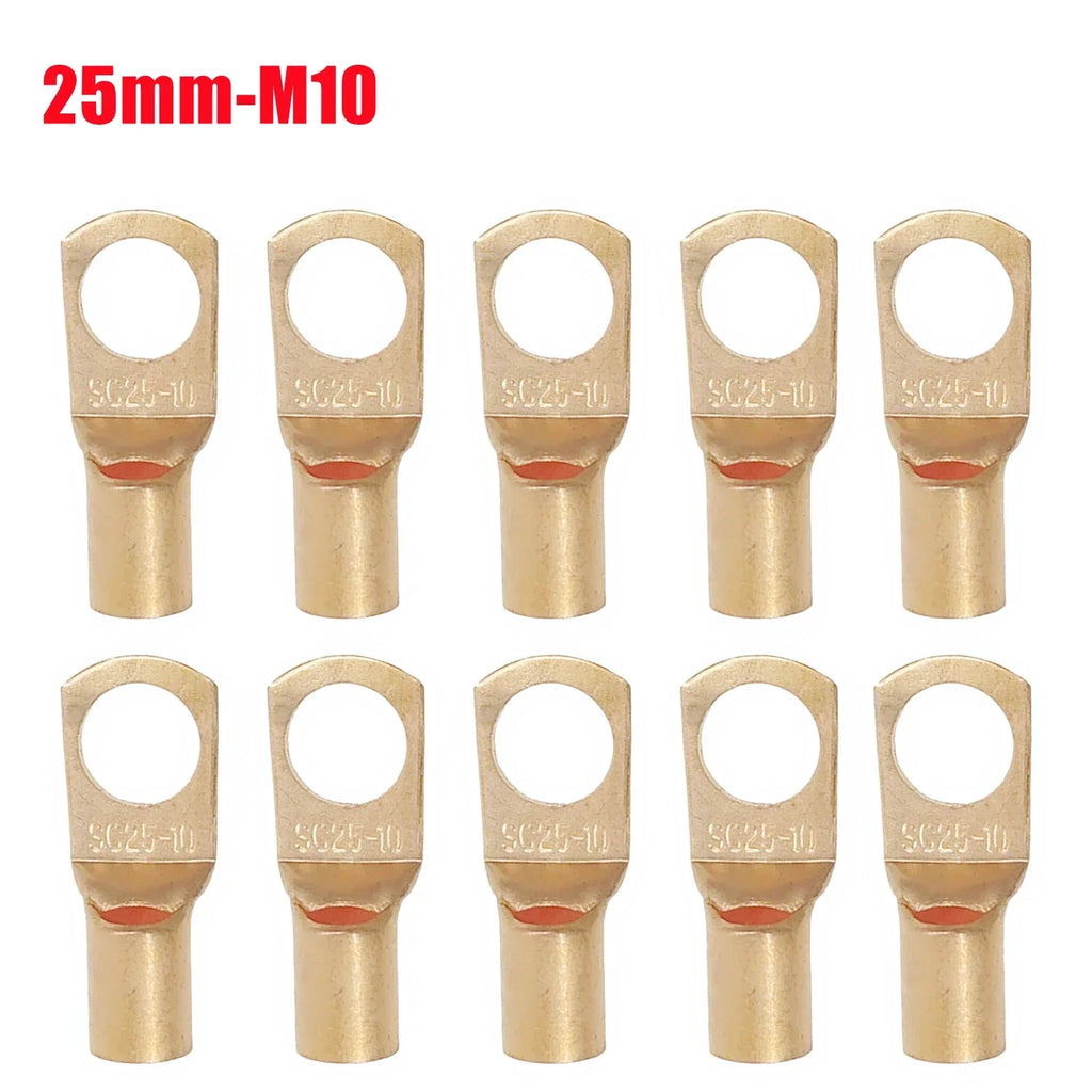 10/25/50/100pcs Copper Lug Ring Wire Connectors Bare Cable Electric Crimp Terminal SC6-6 SC6-8 SC10-6 SC10-8 SC16-6 SC25-6