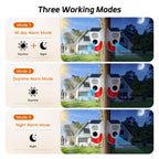 120db Solar Infrared Motion Alarm Sensor Remote Control Siren Strobe Light DIY Voice Announcer Outside Weatherproof PIR Sensor