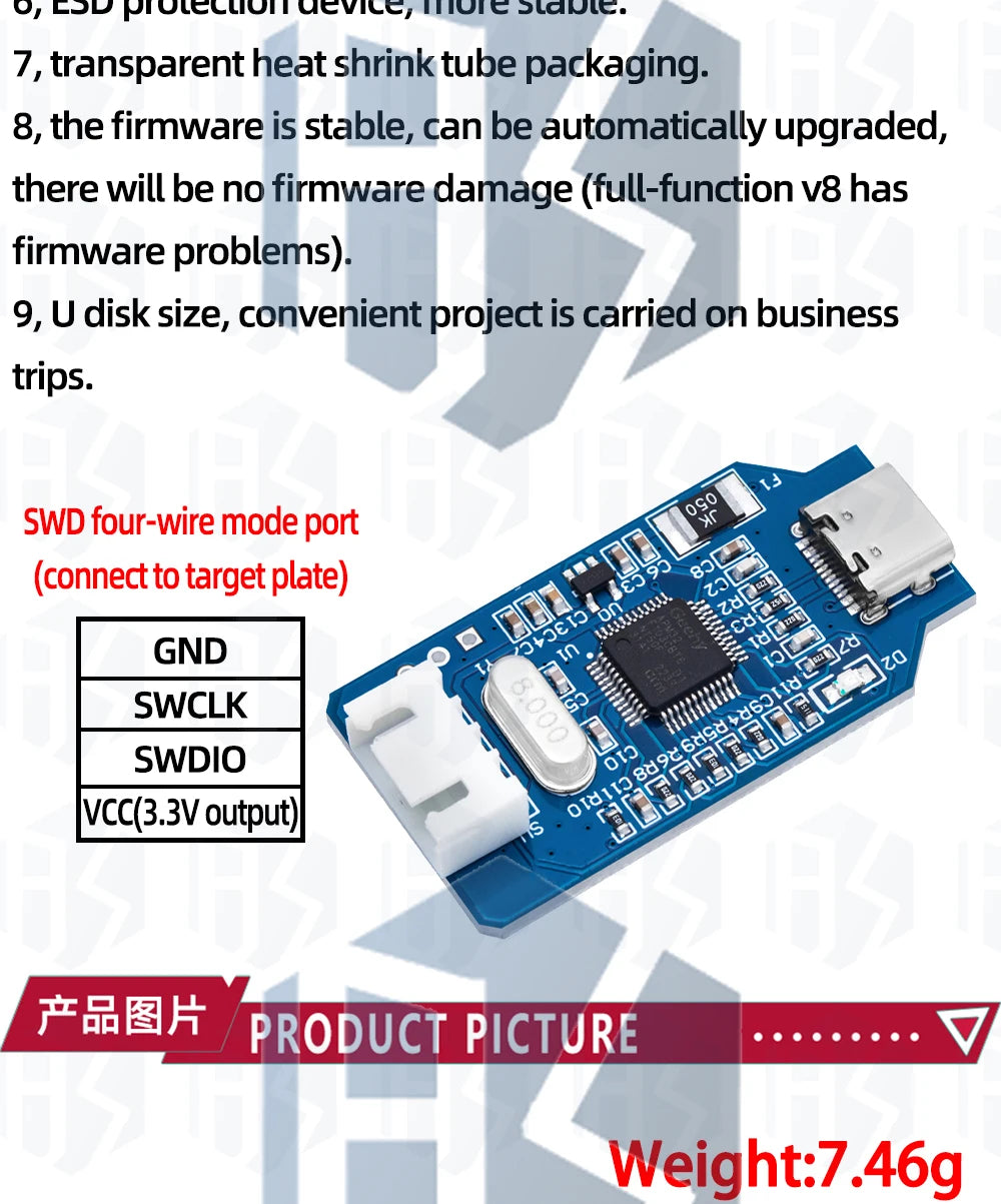 1~10PCS Compatible For j-link OBS ARM simulation debugger SWD programmer STM32 download Jlink generation V8