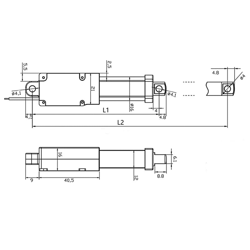 6V 12V 24V Micro New Linear Actuator DC Motor 30/50/75/100/150mm Stroke Customized 188N for Remote Controls Robotics Automation