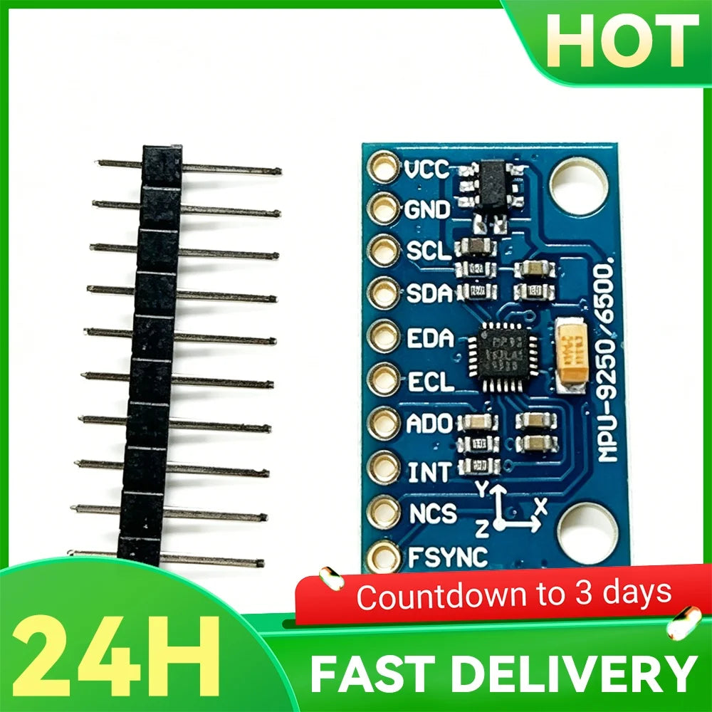 GY-9250 MPU9250 9-axis/9-axis Attitude Sensing Module IIC/SPI Gyro+Accelerator+Magnetometer Sensing Device 3-5V Power