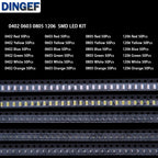24Values 1200PCS 0805 1206 0402 0603 Red Yellow Blue Green White SMD LED Yellow Blue Green 0805 0402