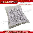 50/200/330/660/720/2000/4000PCS 0402 0603 0805 1206 1210 2512 SMD Resistor Kit Assorted Kit 10K 100K 1R 100R 220R 1% 5%