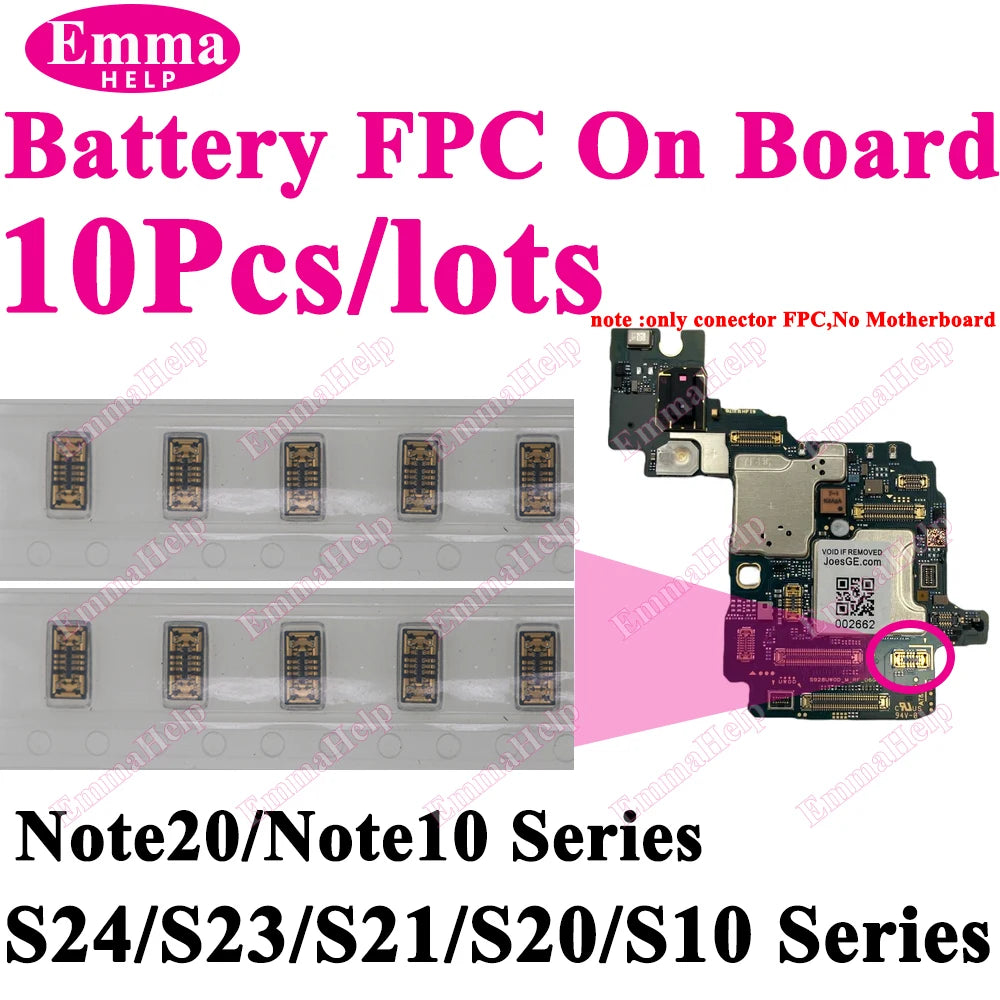 10Pcs Battery FPC Connector FPC for Samsung S24 S23 S22 S21 S20 S10 S10E Note 20 10 Plus S10 Lite On-Board Contactor Clip Plug