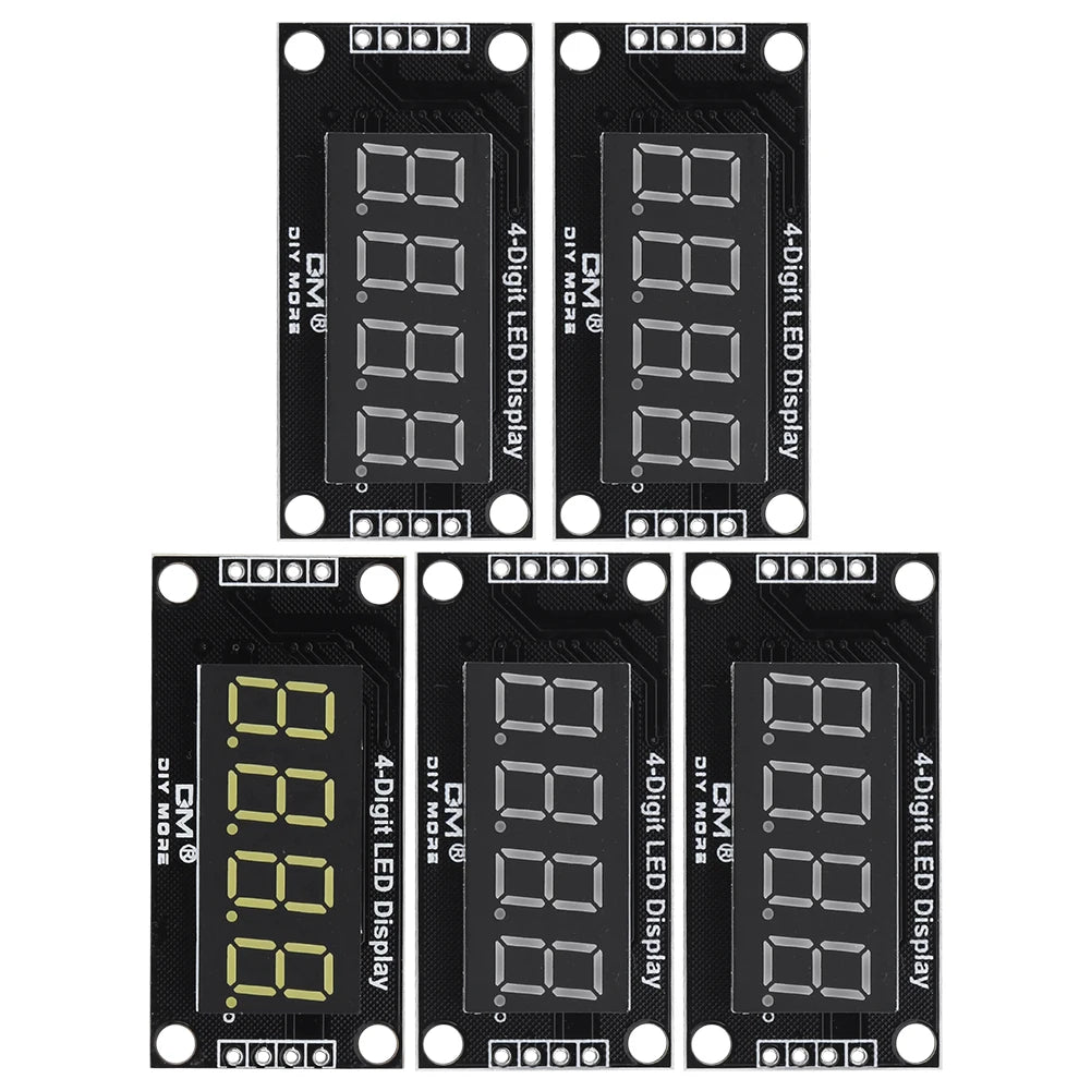 TM1637 Time Indicator Tube 4 Digit Digital Indicator Tube 7 Segment Digital LED Module 0.36 Inch Red Green Blue Yellow White