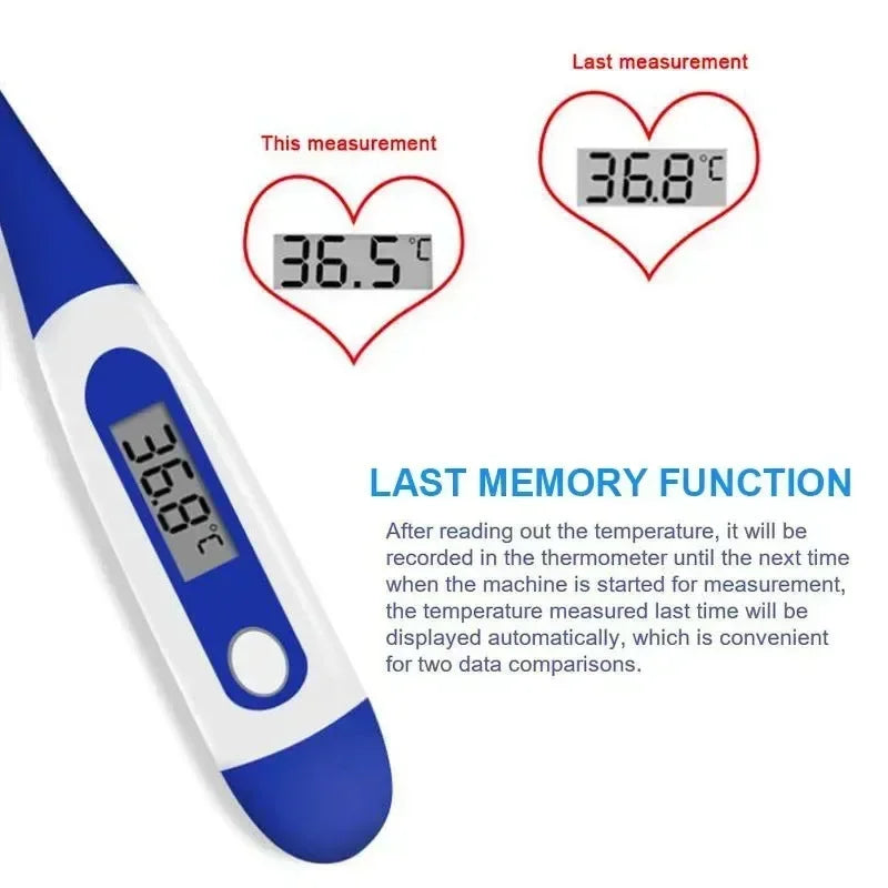 Professional Animal Digital Thermometer with Soft Probe Blue Digital Pet Dog Cat Veterinary Thermometer Waterproof Equipment