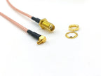 100pcs Copper SMA Female Nut Jack To MMCX Male Plug Right Angle Pigtail Cable Adapter Cable RG316