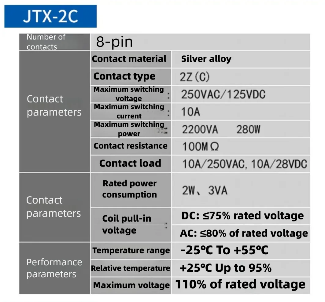 CHINT small electromagnetic relays JTX-2C JTX-3C 8-pin 11-pin AC220V AC380V DC24V DC12V intermediate relays