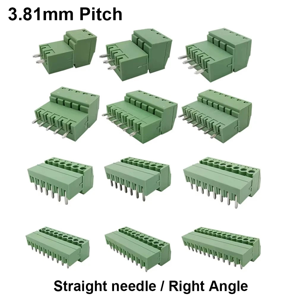 5Pairs 15EDG KF2EDG 3.5mm 3.81mm 5.08mm PCB Screw Terminal Block 2P-12 Pin Male Plug Female Socket Pin Header Wire Connector