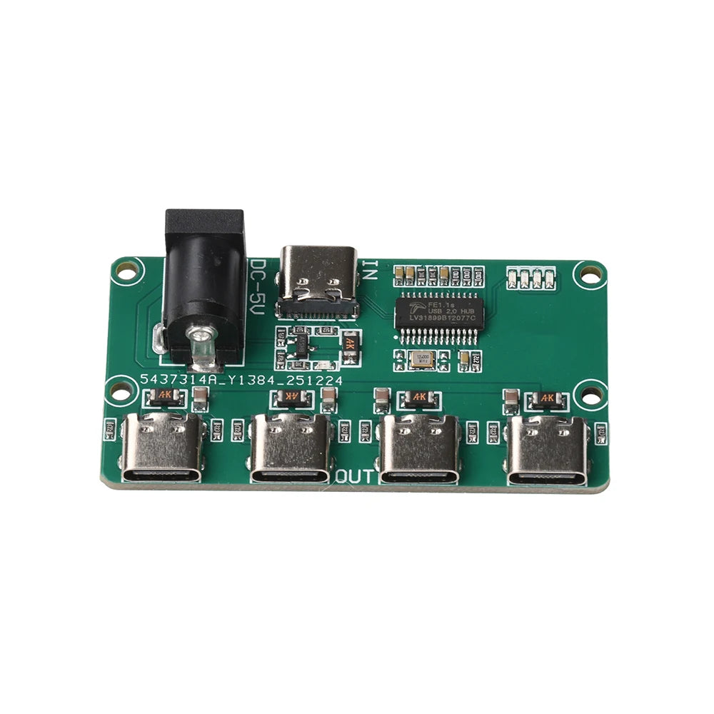 USB2.0 Hub Module DC5V Type C 1 To 4 Port Splitter Board DIY Electronic Circuit Expansion Adapter