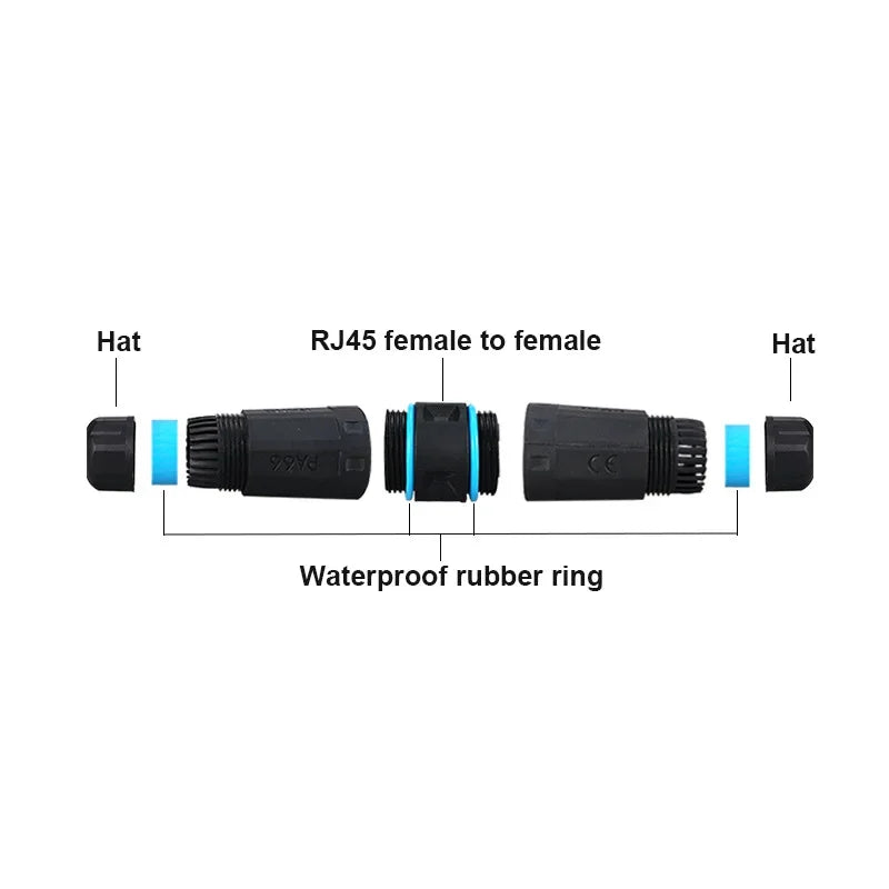RJ45 Connector Outdoor Waterproof Female To Female Port Network LAN Splitter Transfer Head Adapter Coupler CAT5e CAT6