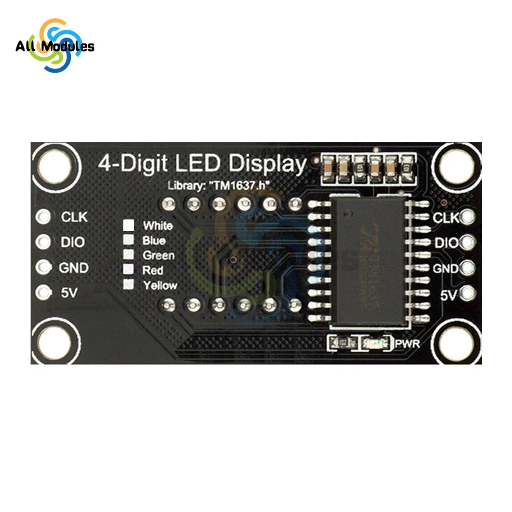 TM1637 0.36" 0.36 Inch 7 Segments Digital Display Tube 4-Digit LED  Module Board For Arduino Red Green Blue Yellow White